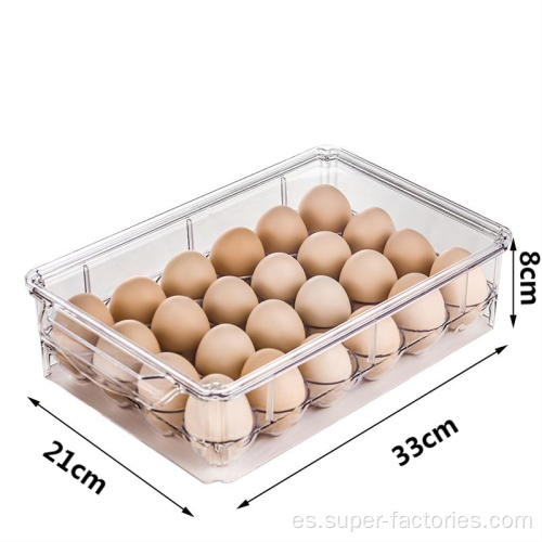 Caja de almacenamiento de huevos apilable de plástico de gran tamaño